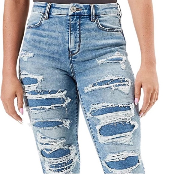 American Eagle Curvy High Rise Jegging Women's 8R Next Level Stretch Distressed - Picture 9 of 14